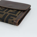 FENDI Zucca Canvas Bifold Wallet Black Brown Auth 186546-7