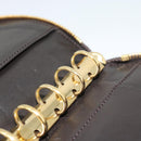 Miu Miu Day Planner Cover Leather Croco Embossed Brown Gold Auth 186547A-21