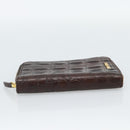 Miu Miu Day Planner Cover Leather Croco Embossed Brown Gold Auth 186547A-3