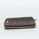 Miu Miu Day Planner Cover Leather Croco Embossed Brown Gold Auth 186547A-4