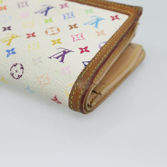 LOUIS VUITTON Multicolor Porte MonnaieViennois Wallet White M92987 Auth 186548