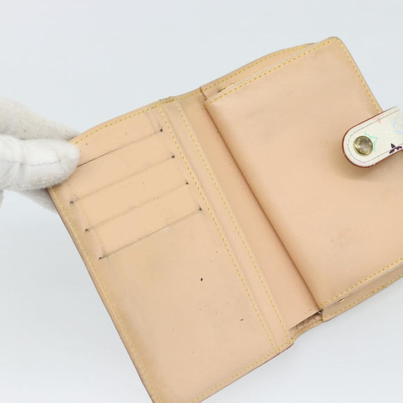 LOUIS VUITTON Multicolor Porte MonnaieViennois Wallet White M92987 Auth 186548