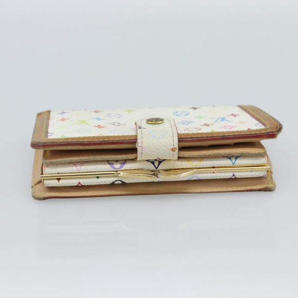 LOUIS VUITTON Multicolor Porte MonnaieViennois Wallet White M92987 Auth 186548