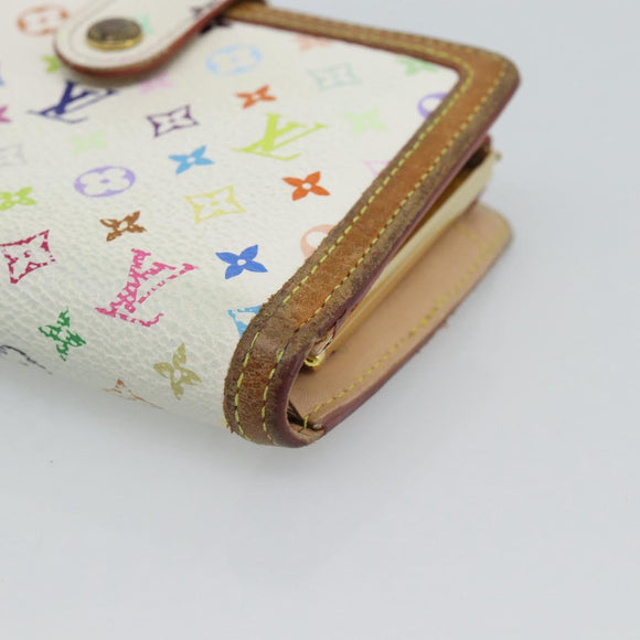 LOUIS VUITTON Multicolor Porte MonnaieViennois Wallet White M92987 Auth 186548