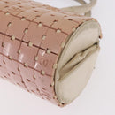 CHANEL Puzzle Hand Bag Leather Pink Silver CC Auth 186552-15