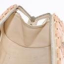 CHANEL Puzzle Hand Bag Leather Pink Silver CC Auth 186552-20