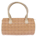 CHANEL Puzzle Hand Bag Leather Pink Silver CC Auth 186552-2