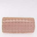 CHANEL Puzzle Hand Bag Leather Pink Silver CC Auth 186552-5