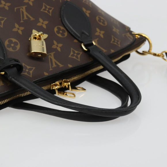 LOUIS VUITTON Monogram Flower Zipped Tote MM Tote Bag 2way M44360 Auth 186554A