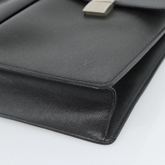 LOUIS VUITTON Taiga Serviette Kazan Business Bag Ardoise M30802 LV Auth 186558