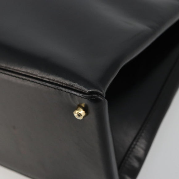 GUCCI Tote Bag Leather Black Gold 002 2046 0332 Auth 186559