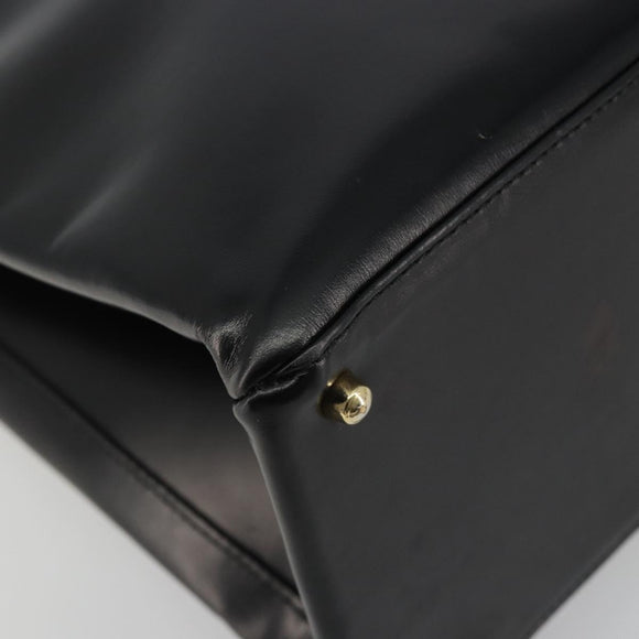 GUCCI Tote Bag Leather Black Gold 002 2046 0332 Auth 186559