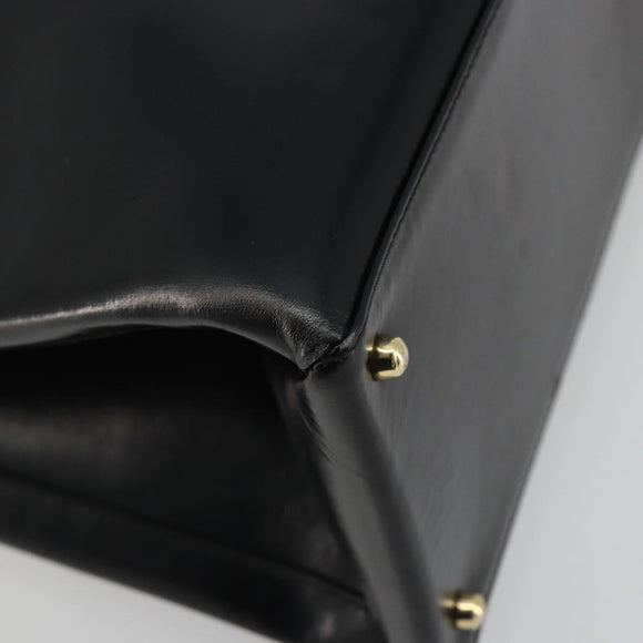 GUCCI Tote Bag Leather Black Gold 002 2046 0332 Auth 186559