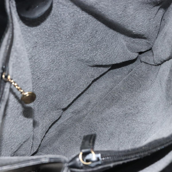 GUCCI Tote Bag Leather Black Gold 002 2046 0332 Auth 186559