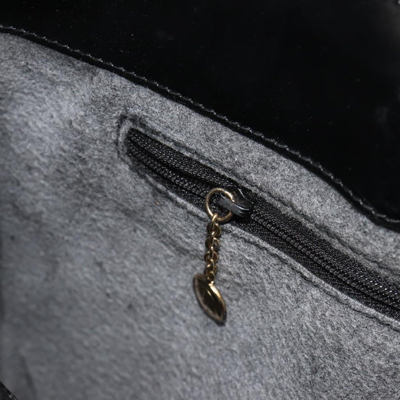 GUCCI Tote Bag Leather Black Gold 002 2046 0332 Auth 186559