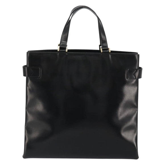 GUCCI Tote Bag Leather Black Gold 002 2046 0332 Auth 186559
