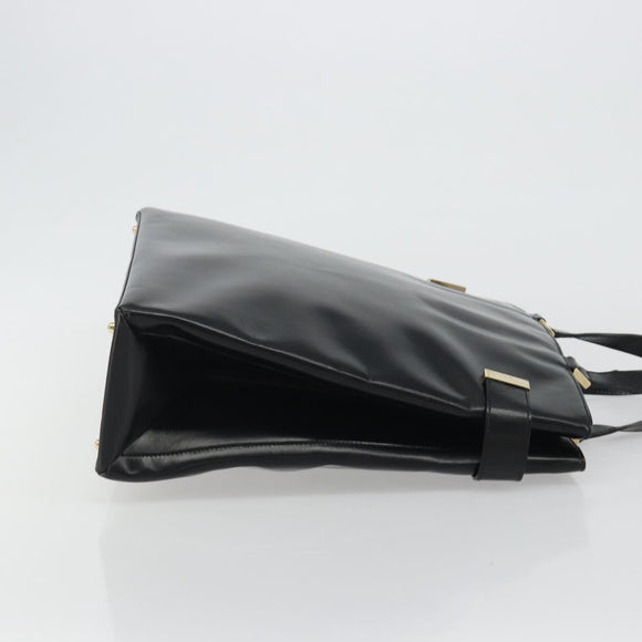 GUCCI Tote Bag Leather Black Gold 002 2046 0332 Auth 186559