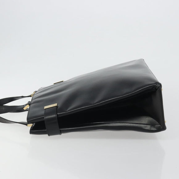 GUCCI Tote Bag Leather Black Gold 002 2046 0332 Auth 186559
