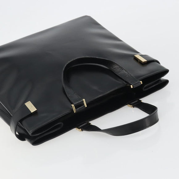 GUCCI Tote Bag Leather Black Gold 002 2046 0332 Auth 186559