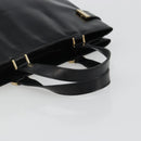 GUCCI Tote Bag Leather Black Gold 002 2046 0332 Auth 186559-7