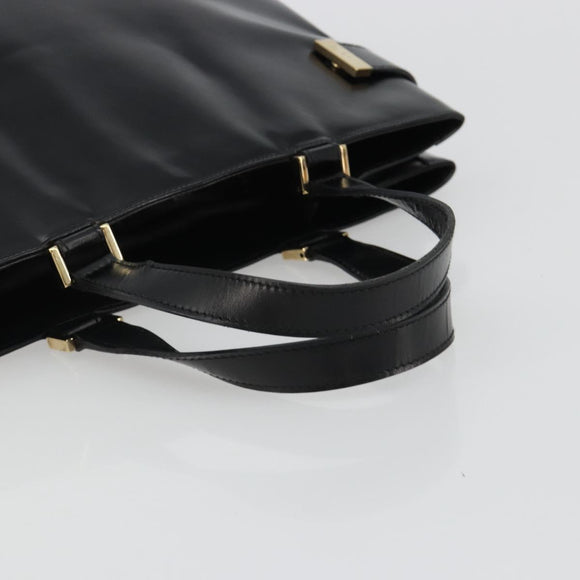 GUCCI Tote Bag Leather Black Gold 002 2046 0332 Auth 186559