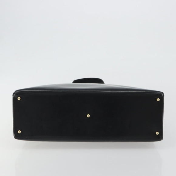 GUCCI Tote Bag Leather Black Gold 002 2046 0332 Auth 186559