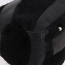 FENDI Hand Bag Harako Leather Black Silver Auth 186561A-8