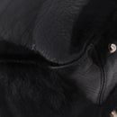 FENDI Hand Bag Harako Leather Black Silver Auth 186561A-16