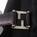 FENDI Hand Bag Harako Leather Black Silver Auth 186561A-9