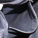 FENDI Hand Bag Harako Leather Black Silver Auth 186561A-22