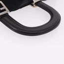 FENDI Hand Bag Harako Leather Black Silver Auth 186561A-7