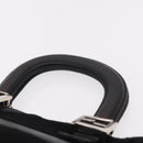 FENDI Hand Bag Harako Leather Black Silver Auth 186561A-14
