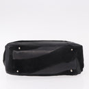 FENDI Hand Bag Harako Leather Black Silver Auth 186561A-5