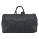 LOUIS VUITTON Epi Keepall 50 Boston Bag Black M42962 LV Auth 186562-2