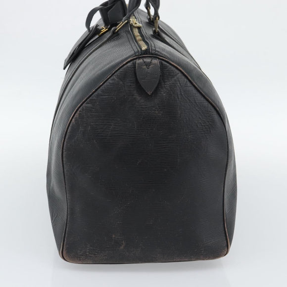 LOUIS VUITTON Epi Keepall 50 Boston Bag Black M42962 LV Auth 186562