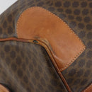 CELINE Macadam Canvas Boston Bag PVC Leather Brown Gold Auth 186563-11