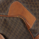 CELINE Macadam Canvas Boston Bag PVC Leather Brown Gold Auth 186563-13