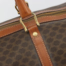 CELINE Macadam Canvas Boston Bag PVC Leather Brown Gold Auth 186563-15