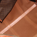 CELINE Macadam Canvas Boston Bag PVC Leather Brown Gold Auth 186563-18