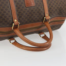 CELINE Macadam Canvas Boston Bag PVC Leather Brown Gold Auth 186563-7