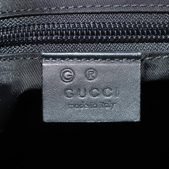 GUCCI Web Sherry Line Tote Bag Canvas Black Silver 631245 Auth 186564V