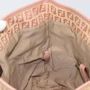 FENDI Zucchino Canvas Tote Bag Pink Silver Auth 186565-17