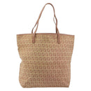 FENDI Zucchino Canvas Tote Bag Pink Silver Auth 186565-13
