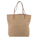 FENDI Zucchino Canvas Tote Bag Pink Silver Auth 186565-2