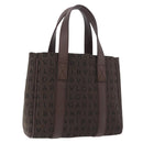 BVLGARI Logo Mania Hand Bag Canvas Brown Auth 186567A-1