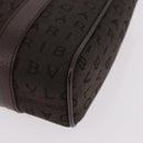 BVLGARI Logo Mania Hand Bag Canvas Brown Auth 186567A-11