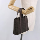 BVLGARI Logo Mania Hand Bag Canvas Brown Auth 186567A-19
