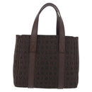 BVLGARI Logo Mania Hand Bag Canvas Brown Auth 186567A-3