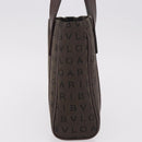 BVLGARI Logo Mania Hand Bag Canvas Brown Auth 186567A-4