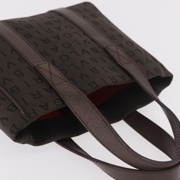 BVLGARI Logo Mania Hand Bag Canvas Brown Auth 186567A